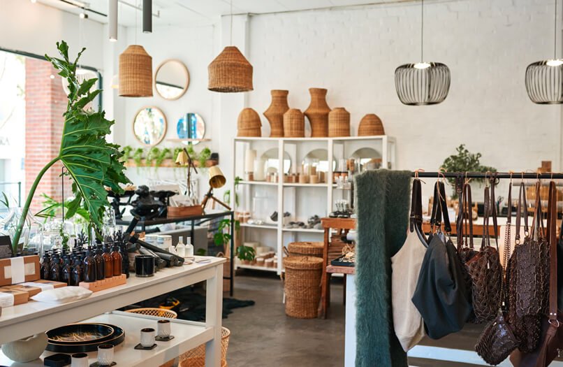 Retail store counter and product environment